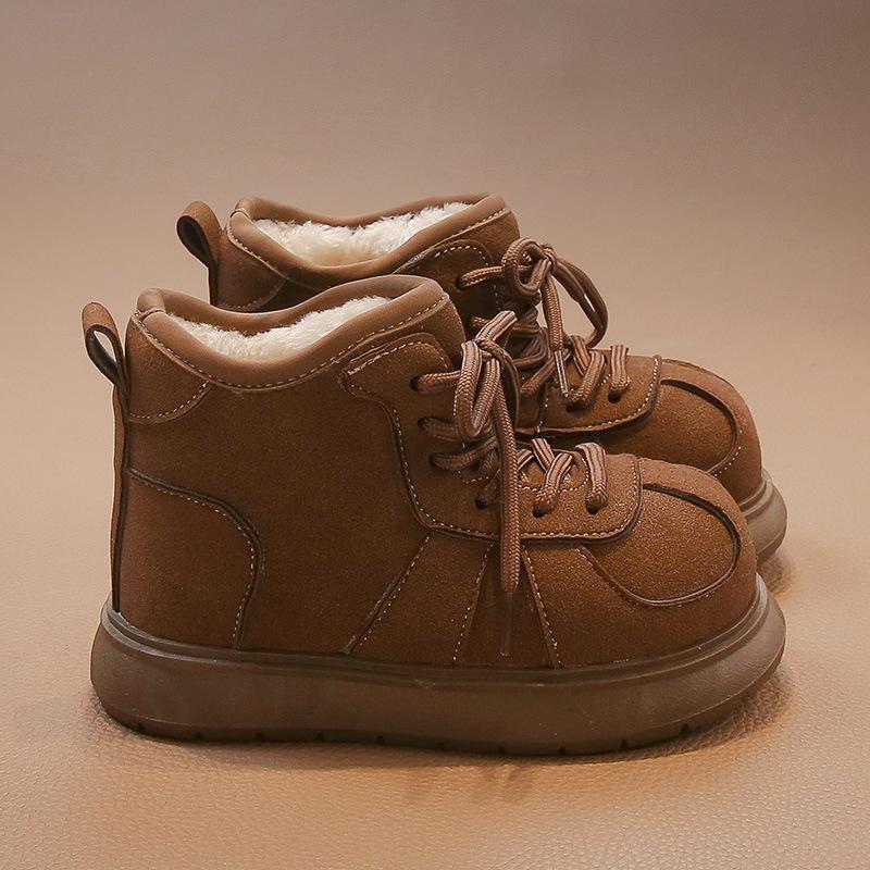 

Winter new velvet boys and girls winter shoes warm large cotton shoes thickened 31/19.5cm чорний оливкового кольору