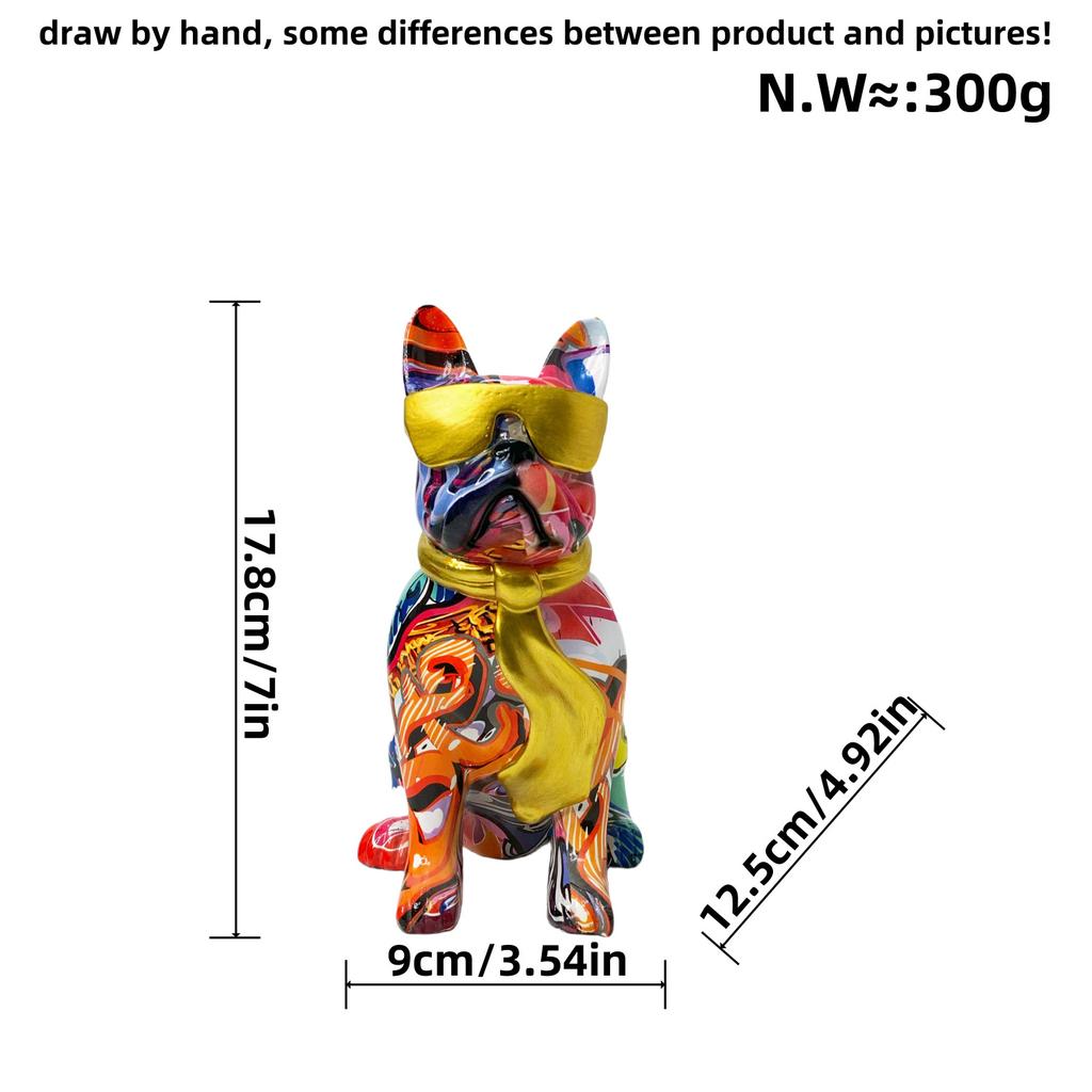 Simple Colorful Tie Dog Ornaments Living Room Entrance Desk Resin Crafts Home Decoration Supplies