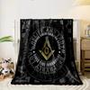 Masonic Symbol Pattern Blanket Bedroom Blanket for Livingroom Couch Lunch Break Soft Throw for Friend's Festival Gift
