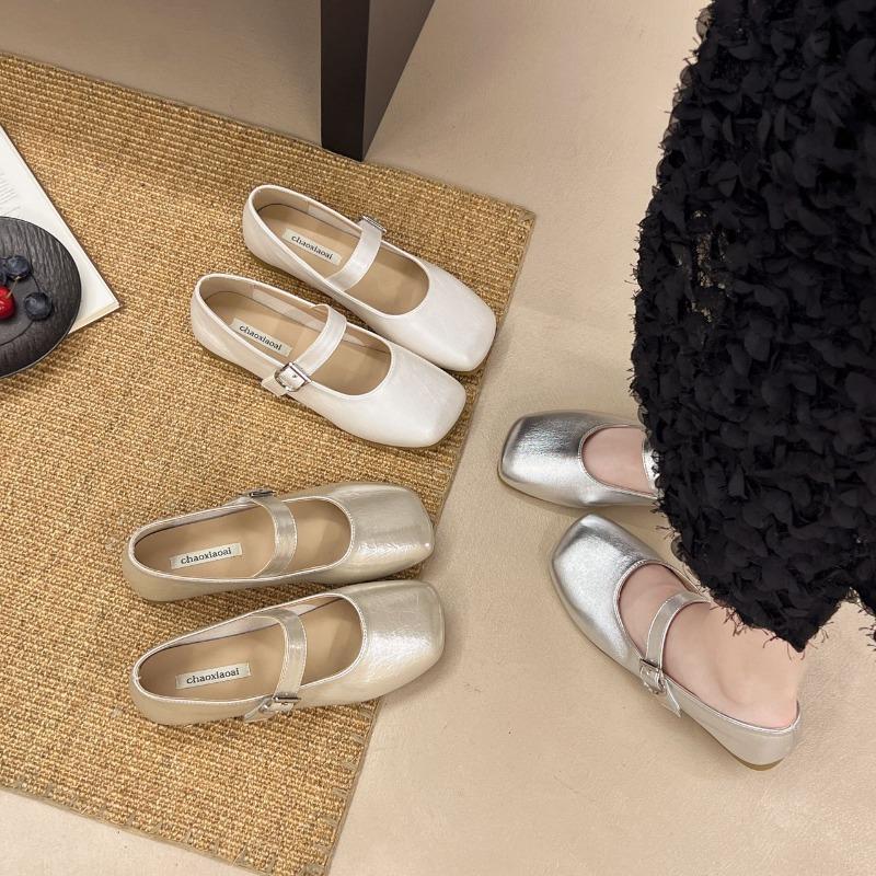 Retro Mary Jane shoes women's skirts spring and summer new one-word buckle gentle wind women's shoes soft soles are not tired