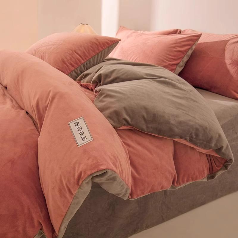 Korallfleece Milchsamt Bettbezug, Einzel 150x200cm, Winter Warm Verdickt.