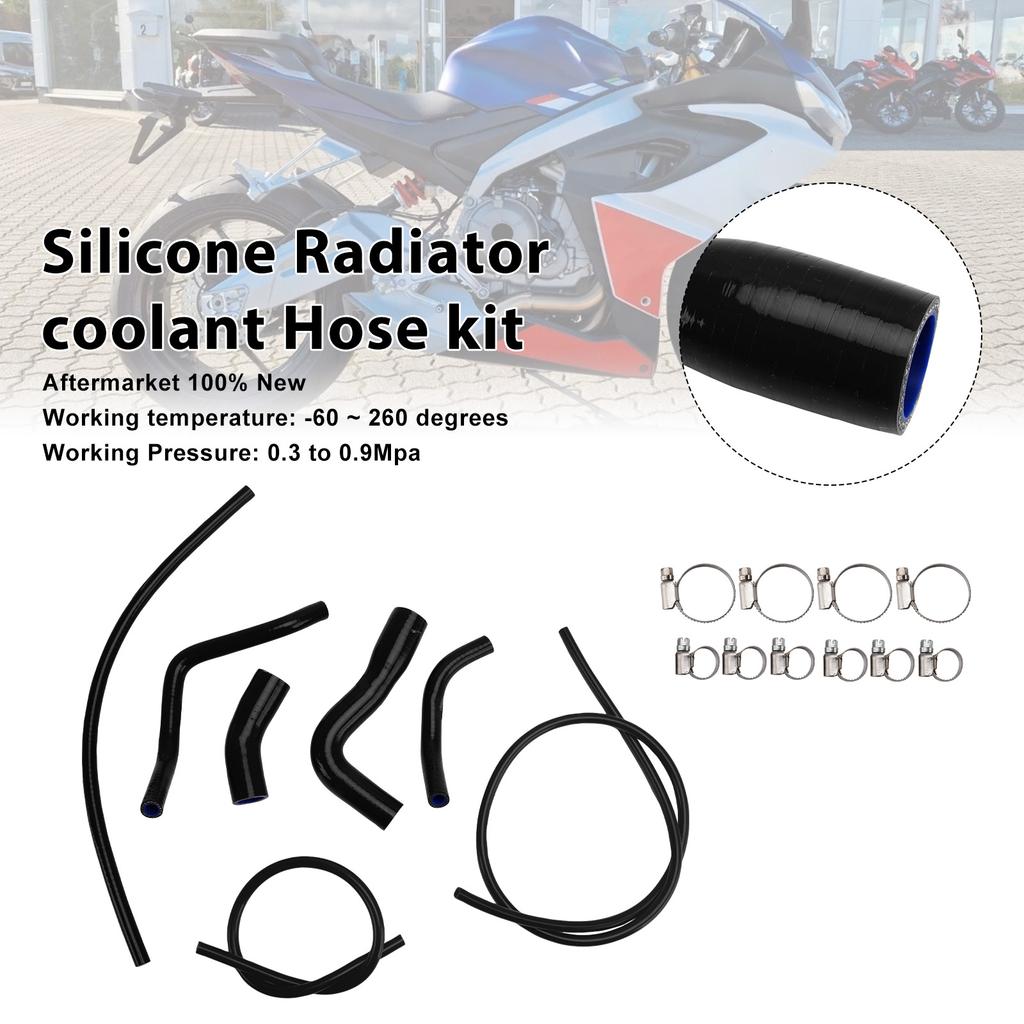Silicone Radiator coolant Hose Fit For Aprilia RS 660 RS660 2021-2025 Black