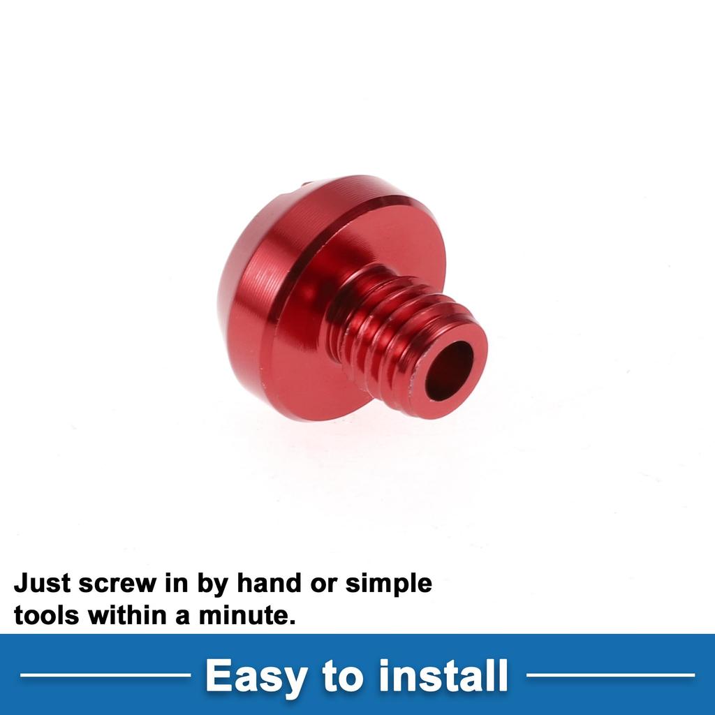 Ein ABSOPRO Motorrad Spiegel Lochstopfen Linke Hand M8x1.25 Motorrad Rückspiegel Schraube Rot 2 Stück