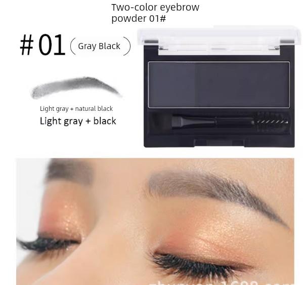 Get the Eyeliner down to a Plate! Water-Soluble Two-Color Powder Eyeliner Brown Black Color Matte Nature Eyebrow Powder Female