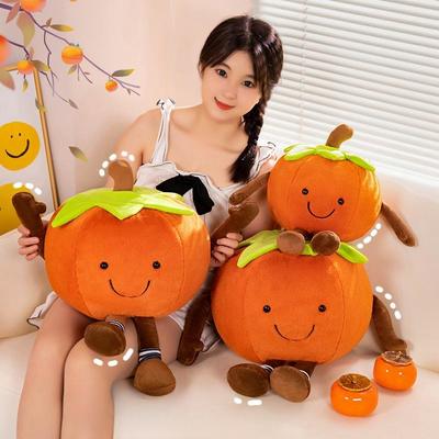 1Pc Cartoon Fruit Persimmon Tomato Plush Stuffed Doll Vegetable with Leg Soft Plush Toy Sofa Decor Kid Birthday Gift