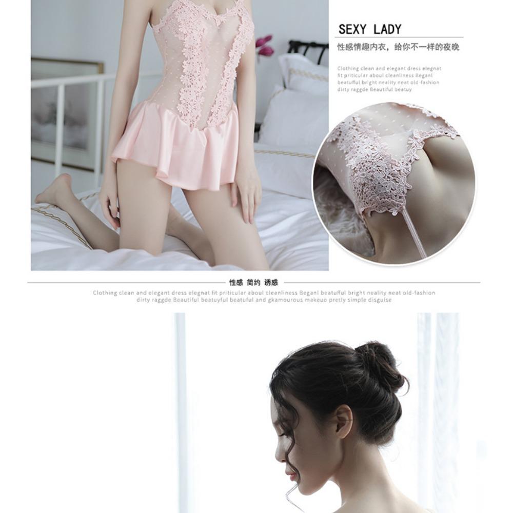 Sexy Nightdress Qqny Passion Suit Polka Dot Lingerie Women's One-piece Princess Dress Suspender Pajamas Bed Skirt