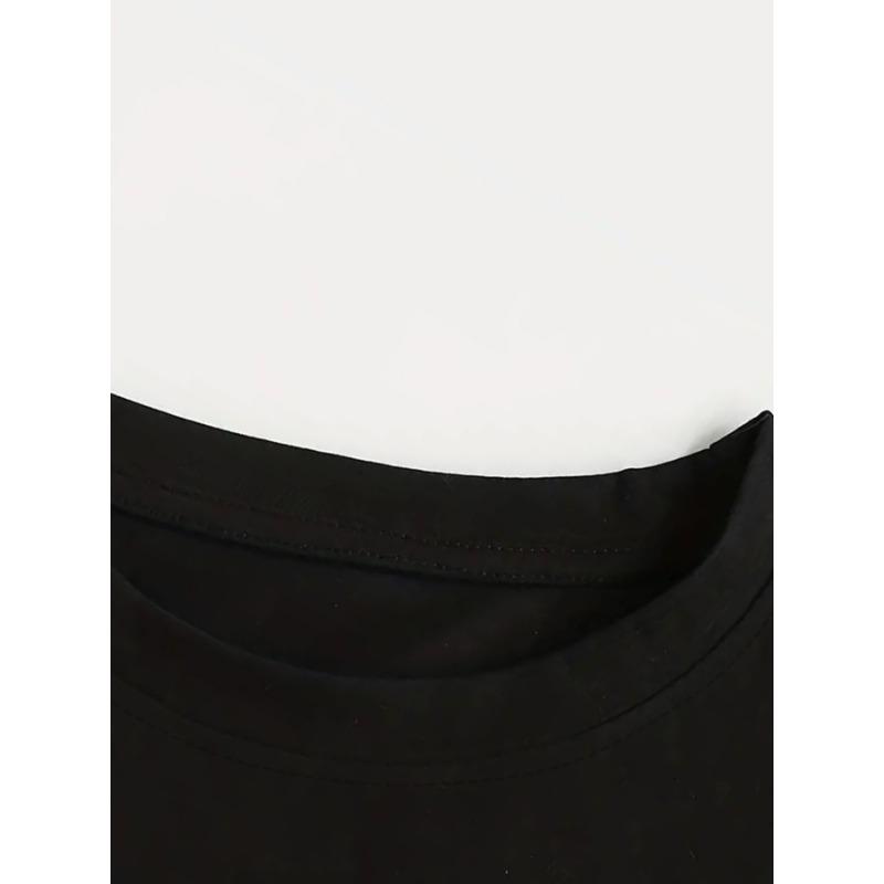 European sizes Women'S Casual Round-Neck Short-Sleeve Sports T-Shirt with Spanish Letter Print for Spring And Summer