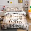 Blessed Quote Christian Bedding Set Bedding Set (1 Duvet Cover, 2 Pillowcases, Duvet Not Included)