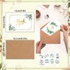 1Set/72pcs Green Plant Thank You Card Envelope Set, Wedding and Holiday Card Greeting Card, Cartoon Greeting Card Envelope Set
