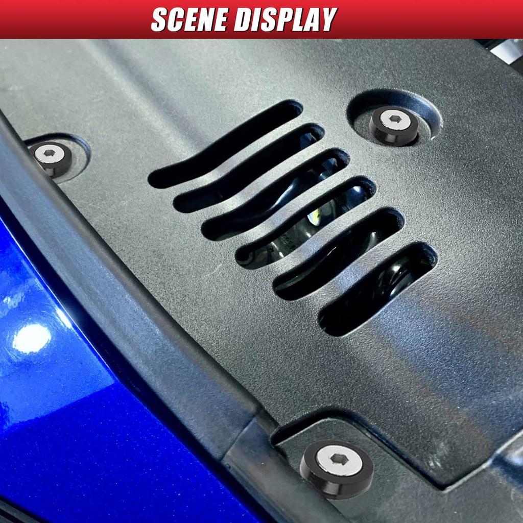Aluminum Bumper Fenders Washer Stainless Steel Bolts, M6 Engine Bay Dress Up Fastener Kit, Car Body Decoration Replacement Screws for Headlights,