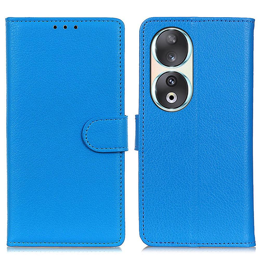 Wallet Phone Case for Honor 90,Litchi Texture PU Leather Stand Protective Phone Cover