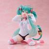 New Hatsune Miku Cat Ear Short Sleeve Pajamas Figure Anime Girl Model Statue Cartoon Desktop Decoration Collectible Figurine Toy