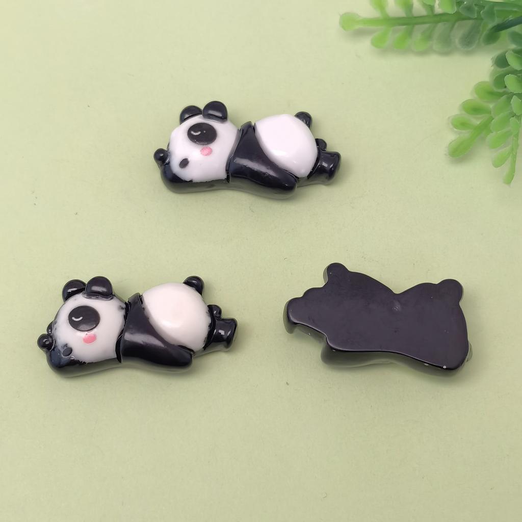 100PCS Shiny Panda Series Flat Back Resin Cabochons for Hairpin Scrapbooking DIY Home Decor Craft Accessories