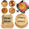 Airfryer-Spezialpapier, 100/200 Stück, ölabsorbierende Lebensmittelunterlage für Airfryer, öldichtes Einweg-Backpapier, AirFryer-Zubehör