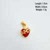 European & American Red Heart Zirconia Cross Pendant Necklace, Gold-Plated Copper, Peach Heart Design for Women.