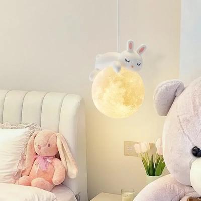 Nordic Minimalist Little Bear LED Pendelleuchten Schlafzimmer Nachttisch Kinderzimmer Kronleuchter Dekoration Hängelampe Leuchte