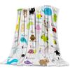 Flannel Blanket for Bed Cartoon Forest Animal Tree Fox Bear Rabbit Kids Throw Blanket Portable Super Soft Blanket Warm King Size