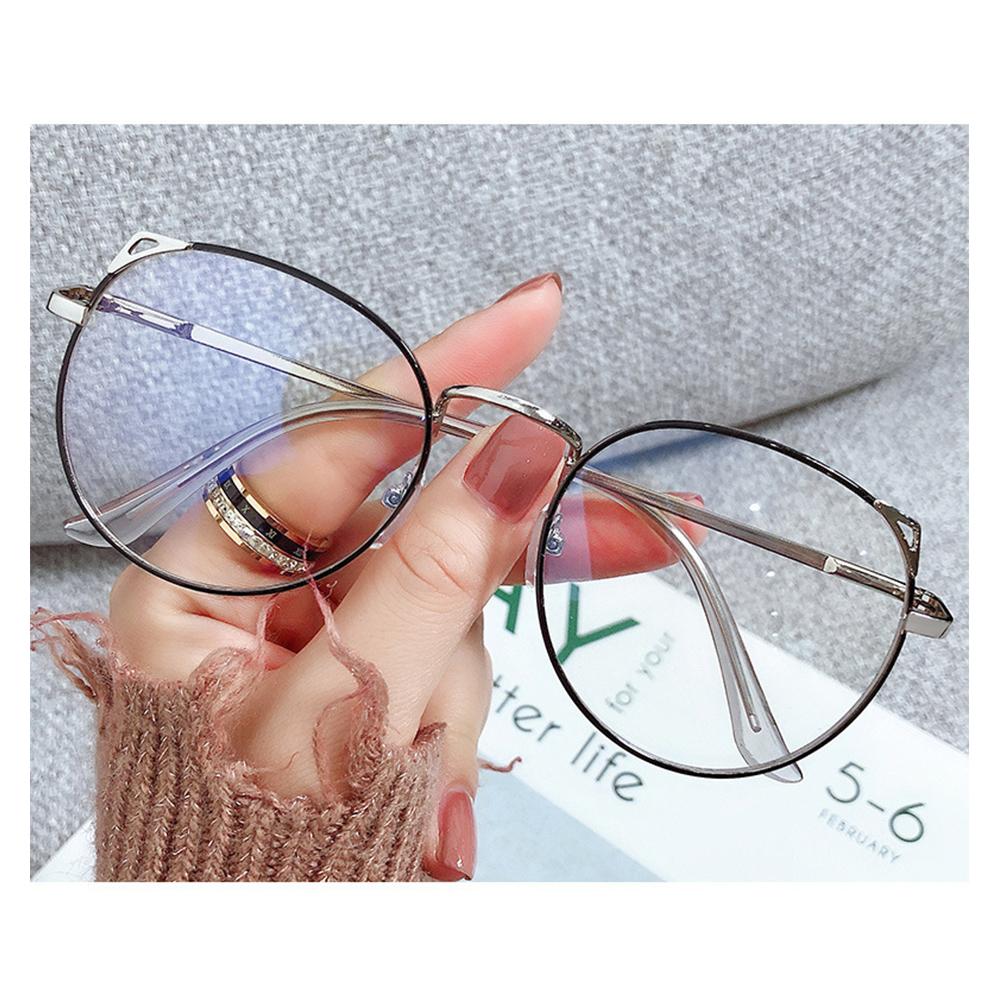 Cute Anti Blue Light Glasses Metal Glasses Frame Flat Glasses Fashion Comfortable Transparent Glasses For Women