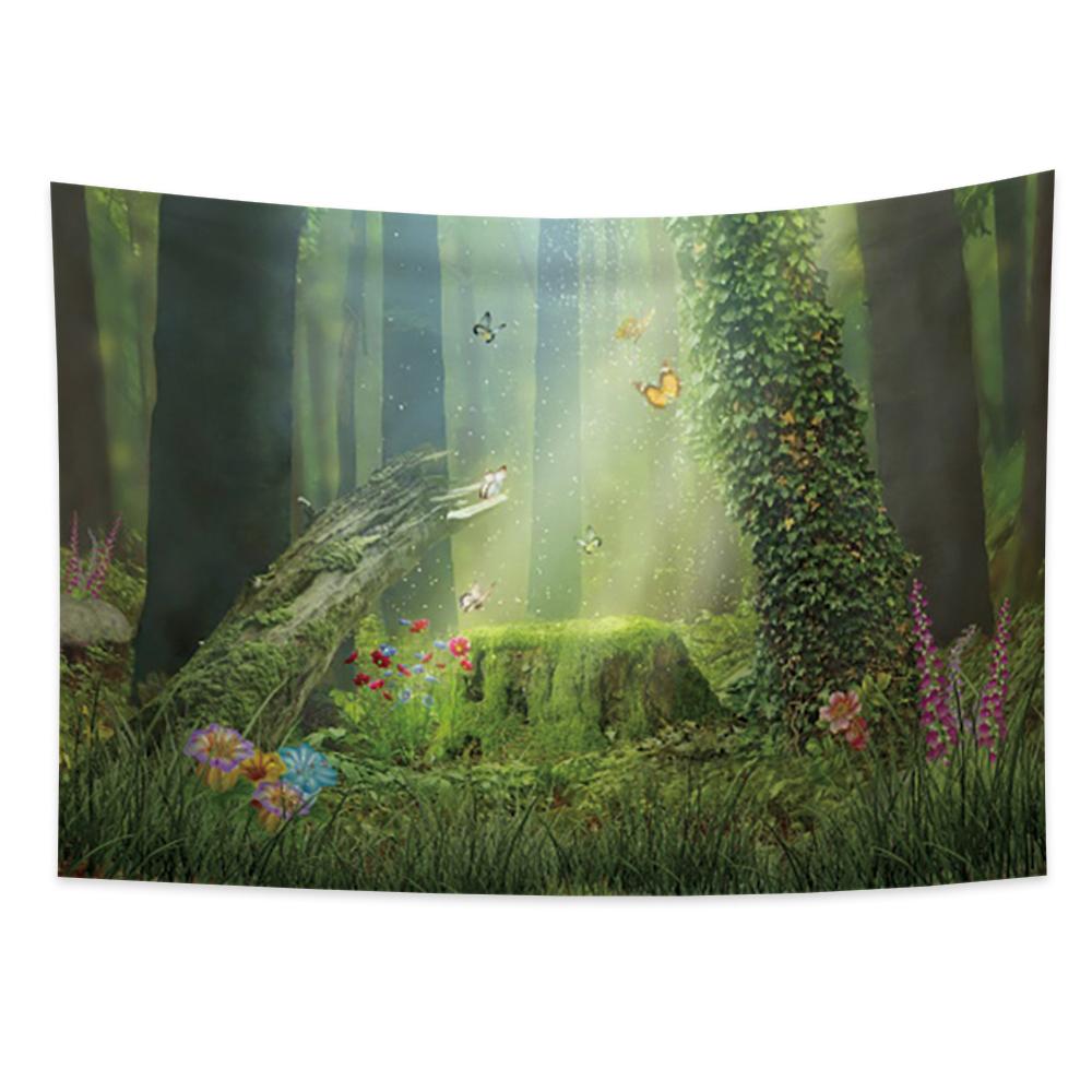 

Природный лесной пейзаж, гобелен с бабочками, гобелен в стиле бохо, пляжное полотенце, коврик для пикника, простыня, спальня, домашний декор