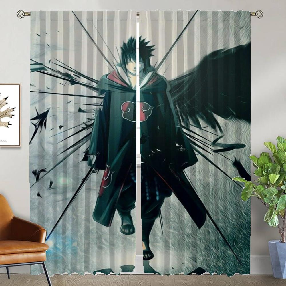 N-Narutos Halloweendekoration Moderna Vardagsrumsgardiner 2 Delar Heminredningsgardiner för Kamerafönstergardiner Persienner