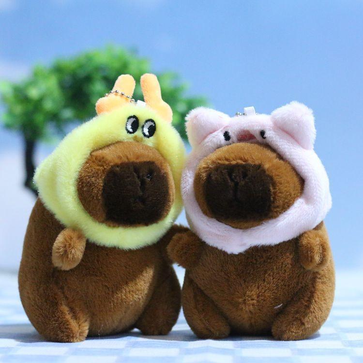 Lovely Capybara Plush Doll Keyring Cute Animal Design For Bags And Keychains