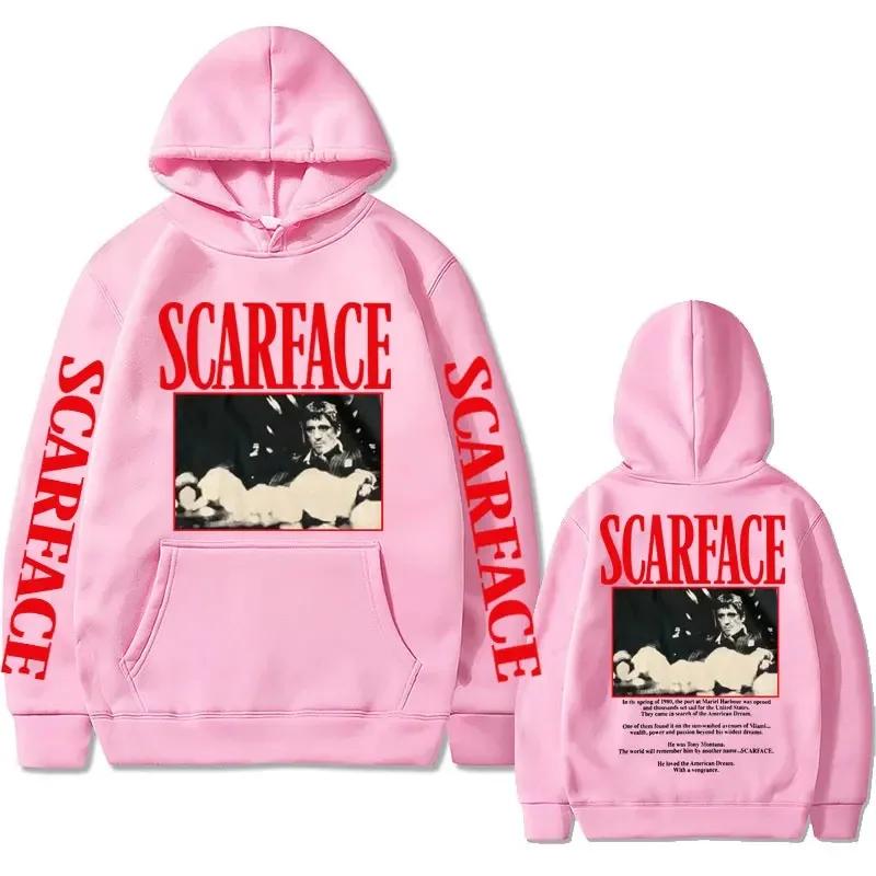 Sweat à capuche vintage des années 90 pour homme, sweat-shirt surdimensionné, style hip-hop, décontracté, film Scarface Tony Montana