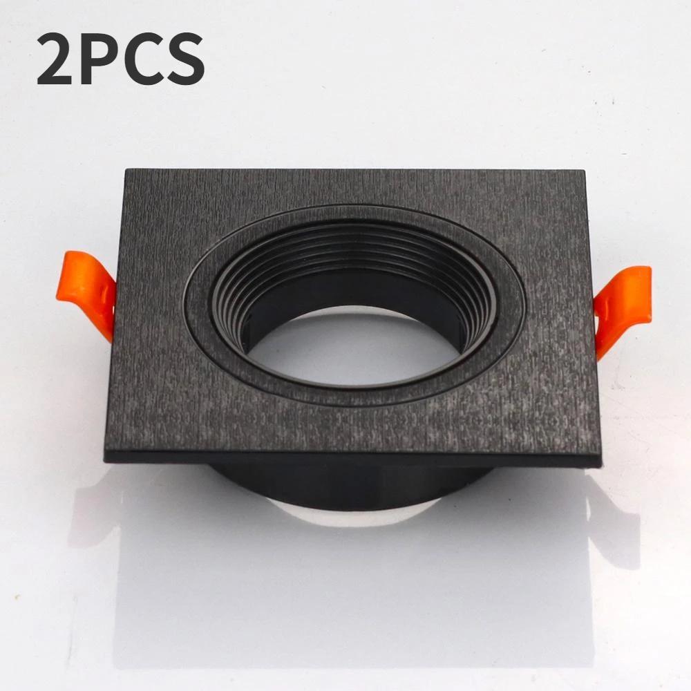 2PCS Low Price GU10 Round Square Plastic Adjustable Anti-glare Recessed Spotlight Fixture MR16Downlight Spotlight Mounting Frame