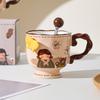 Retro Cute Girl Mug Ceramic High Value Home Office Water Cup Coffee Cup Souvenir Birthday