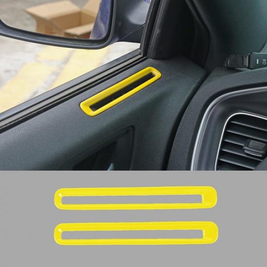 Interior Door Air Vent Frame Trim Cover Accessories For Dodge Charger 11+ Yellow