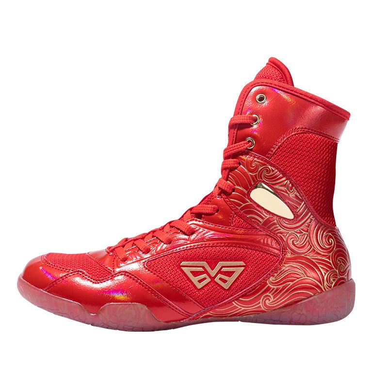 Original KAIMATE Size 36-46 Men Women Boxing Shoes High Top Pro Breathable Comfortable Wrestling Boots Sambo Training Shoes