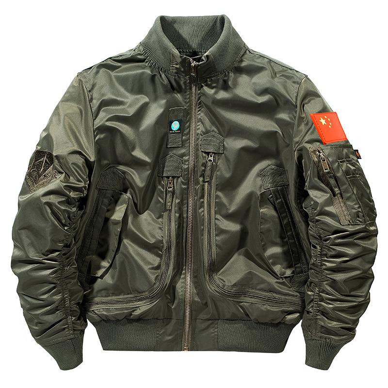 New Air Force Functional Flight Jacket Men's Loose Plus Size Jacket Stand-up Collar Baseball Jersey Tide