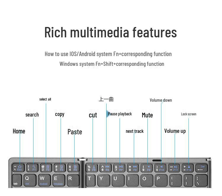 Hot Sale: B089T Foldable Bluetooth Keyboard with Touchpad for Multi-System Devices