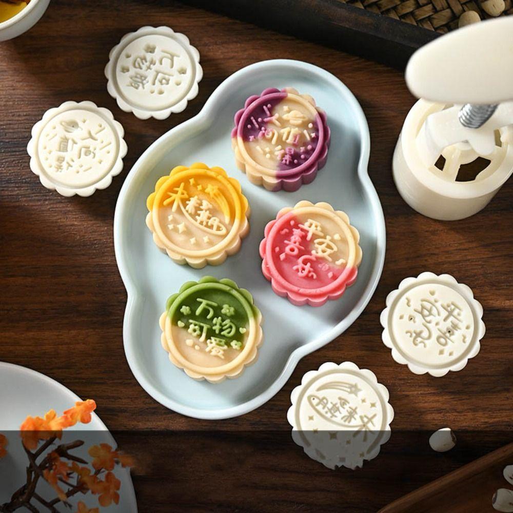 Forma na okrągły ciastko księżycowe na Święto Środka Jesieni 50g Forma do ręcznego wyciskania Narzędzie do ciastka księżycowego Tłoczki Narzędzia cukiernicze