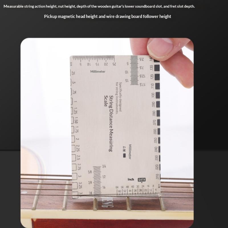 1Pcs Measuring Tool Precision String Action Ruler Professional Luthier For Guitar Ukulele Bass Banjo & Mandolin