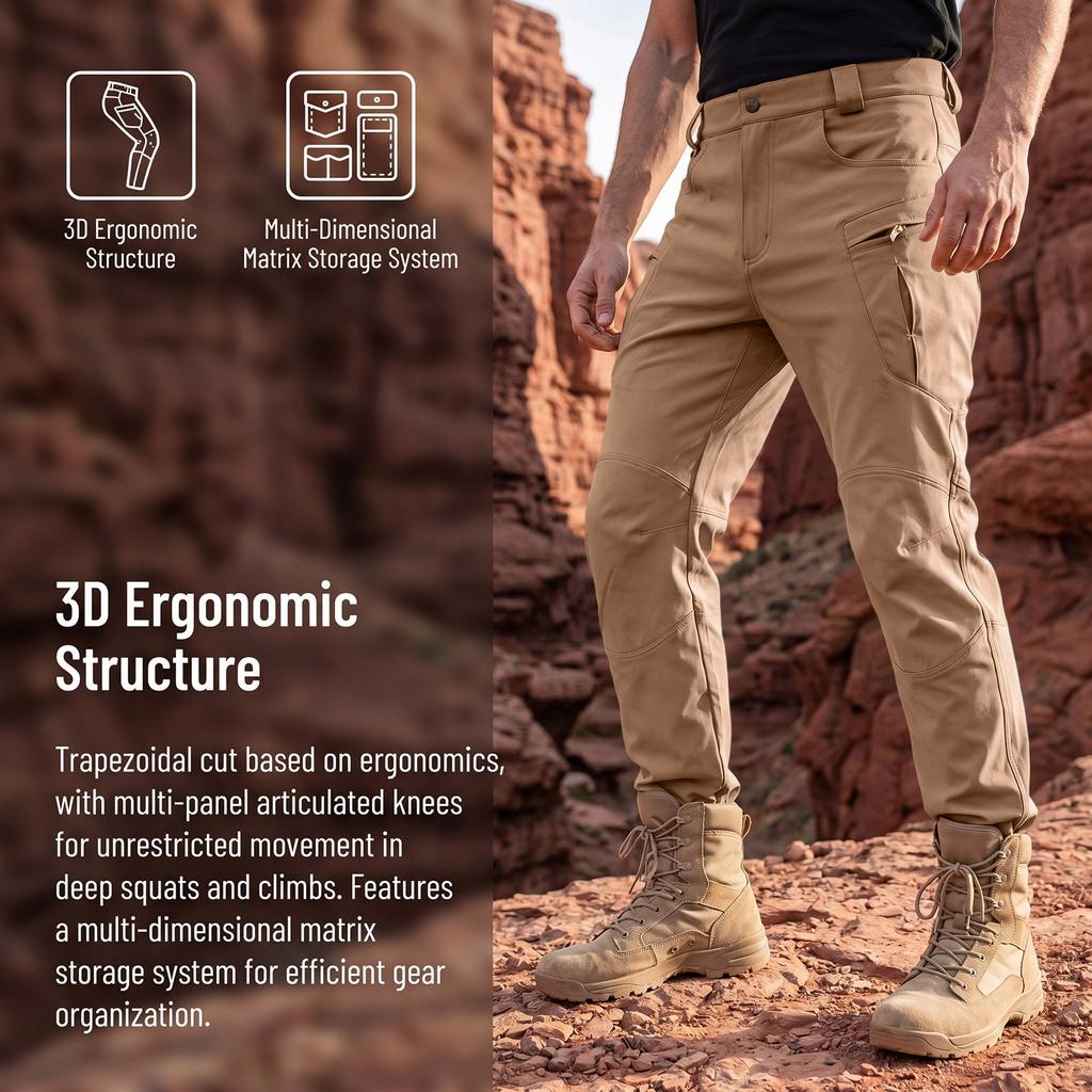 Men Pants Multi Pocket Breathable Outdoor Hiking Fishing Construction Work Trousers for Daily Use