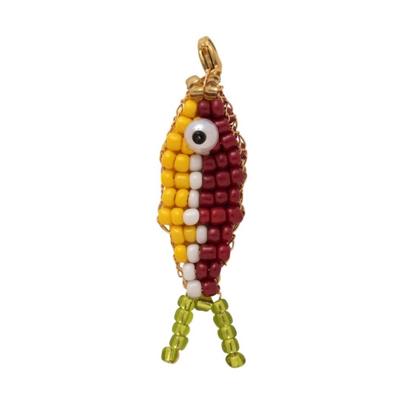 Fish Pedant Key Holder with Lobster Claws Clip Colorful Beaded Fish Shape Keychain For Adults Birthday Christmas Gift