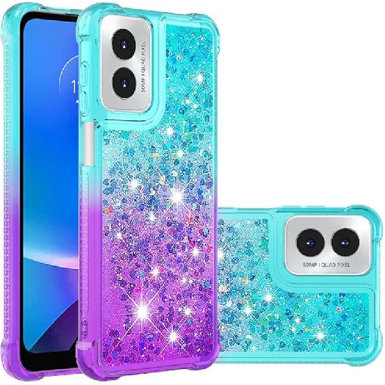 Case for Motorola Moto G 5G 2024 Case Women Girls Cute Clear Glitter Heavy Duty Shockproof Back Cover Soft TPU Phone Case for Moto G 5G 2024 Gradient