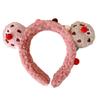 3D Plush Cartoon Cookie Headband Cute Stuffed Hair Hoop Makeup Fuzzy Headdress