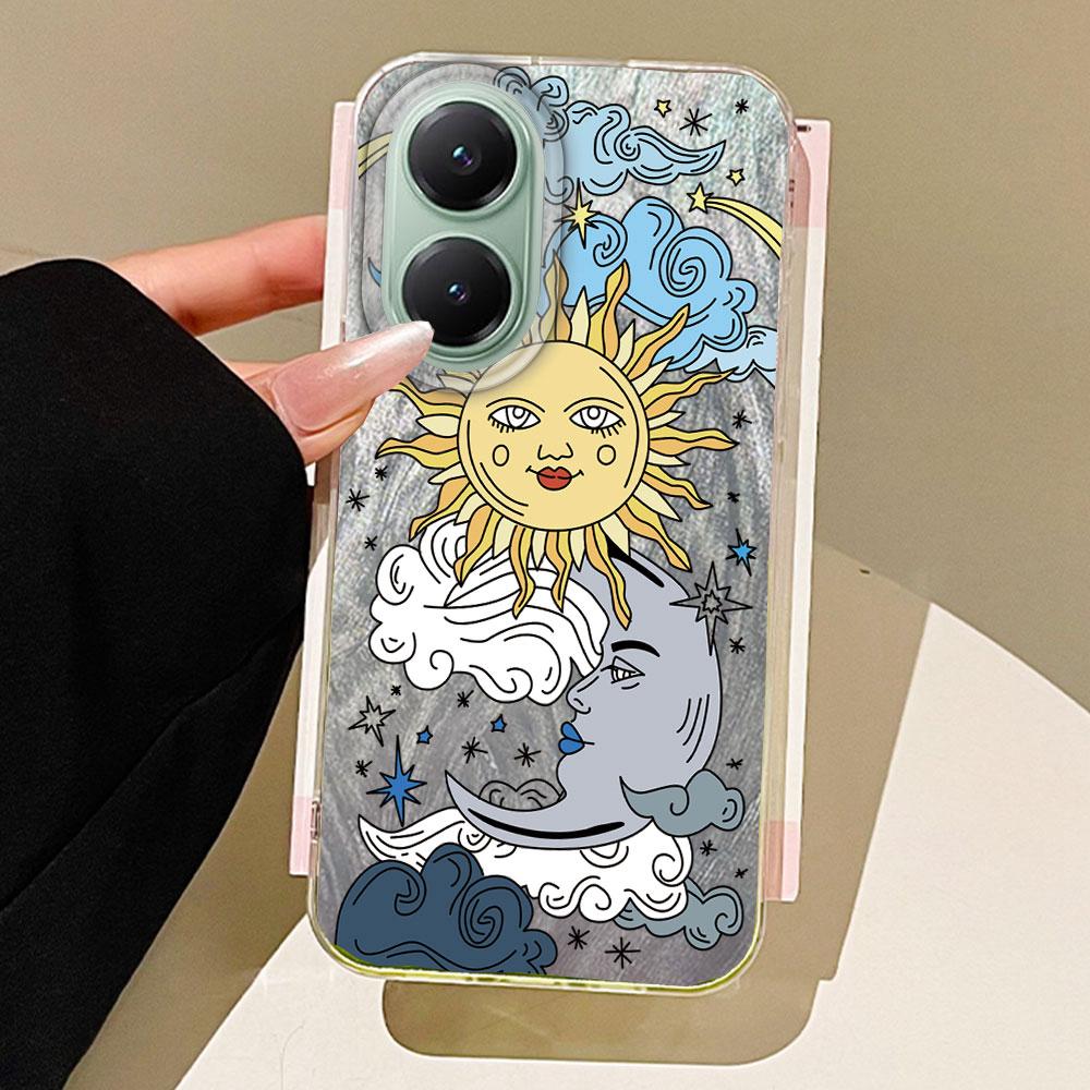 

Чехол для телефона в стиле ретро с изображением лица, солнца, звезд и мультяшных персонажей для Xiaomi Mi 13T 14T Pro 11 Lite NE 5G для пары, для девушек, силиконовая задняя крышка из ТПУ Xiaomi 11 Lite NE белый