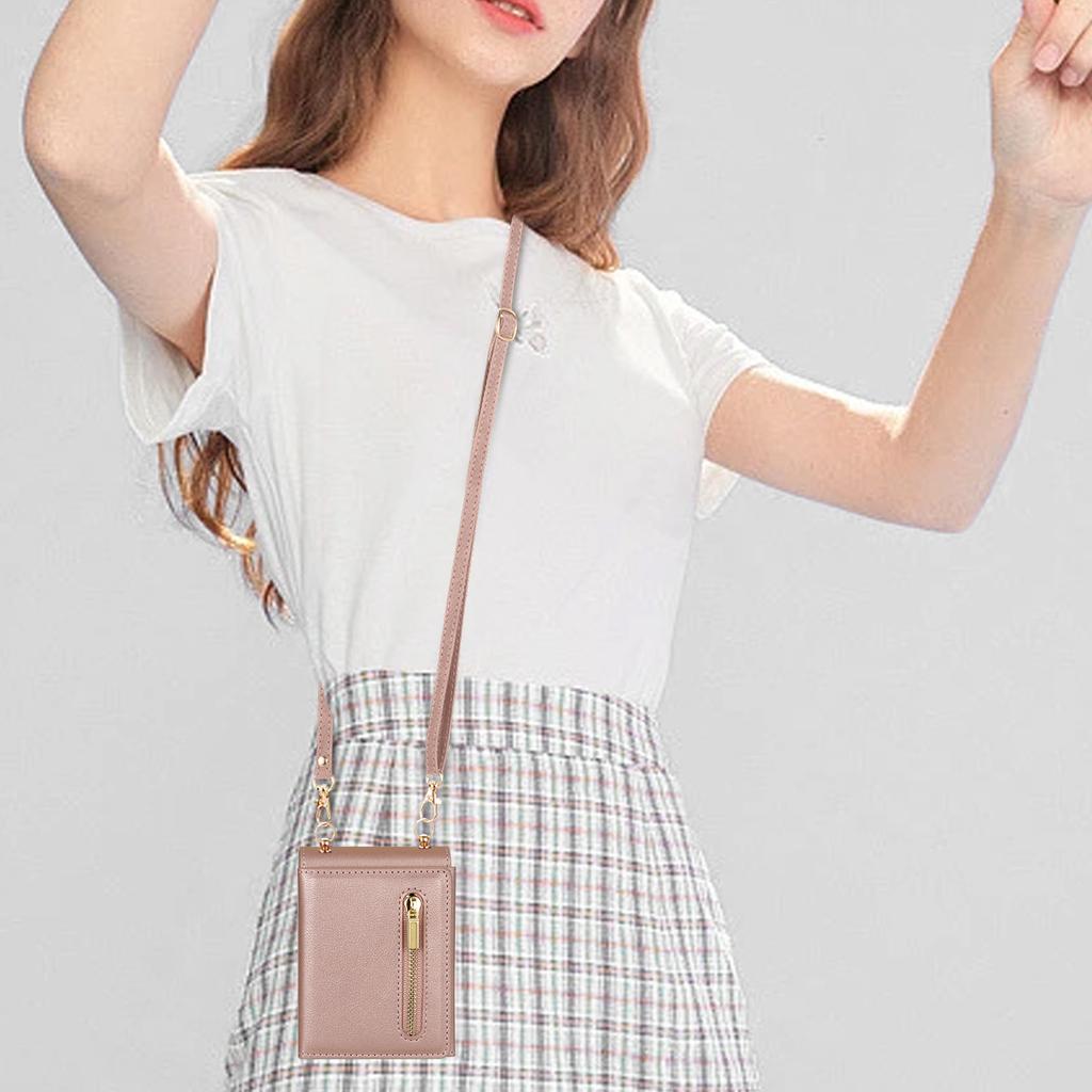 Crossbody Zipper Cards Solt Wallet Leather Case For Samsung Galaxy Z Flip 6 5 4 3 5G Flip6 Flip5 Triple Fold Pocket Purse Cover