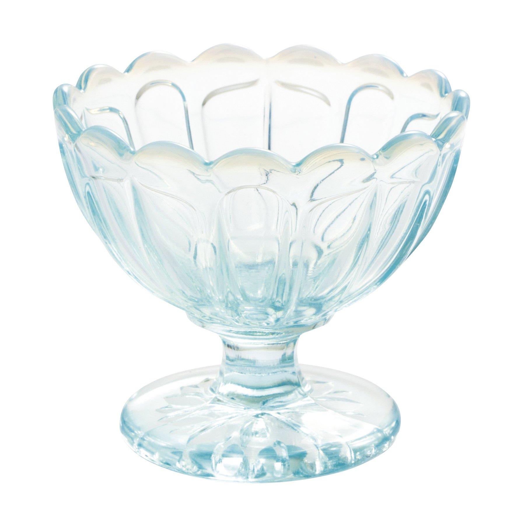 

Hirota Glass Snow Flower Mini Frappe, Blue, Ice Cream, Footed Small Bowl, Trinket Box, Made in Japan, Diameter 8.3cm x Height 7cm, 2233