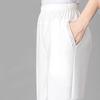 Fashiona Korean Commuting Cotton Hemp High Waist Casual Pants Women's Solid Diamond Pocket Breathable Loose Straight Trousers