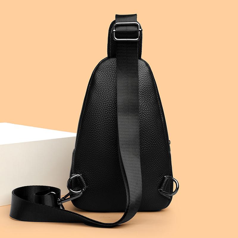 Minimalist Genuine Leather Business Casual Chest Bags Unisex Qality Men's Bag Convenient Daily Travel Small Single Bag
