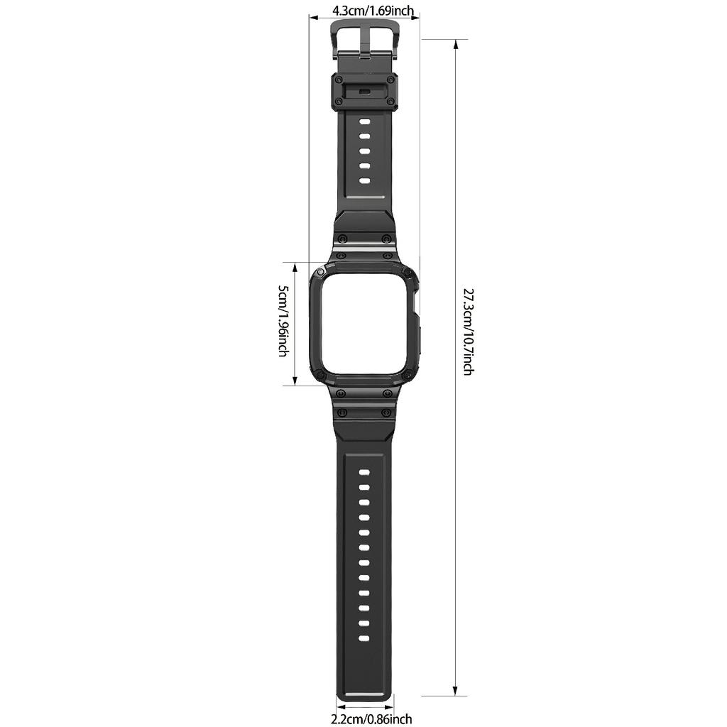 For Apple Watch Series 10 46mm TPU One-Piece Solid Color Watchband with Protective Case