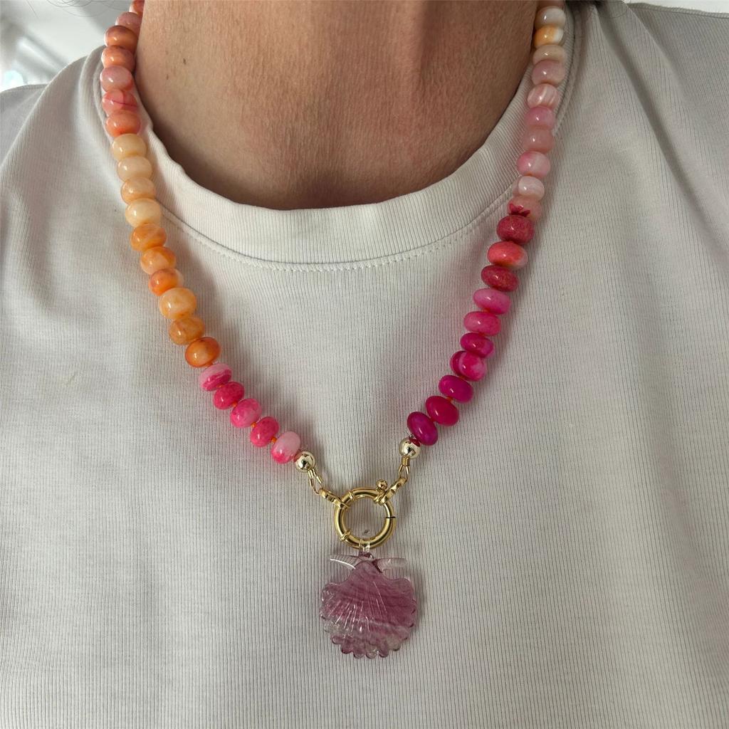 Delicate Floral Beaded Necklace Handcrafted Glass Jewelry Lightweight Design Excellent Gift For Her