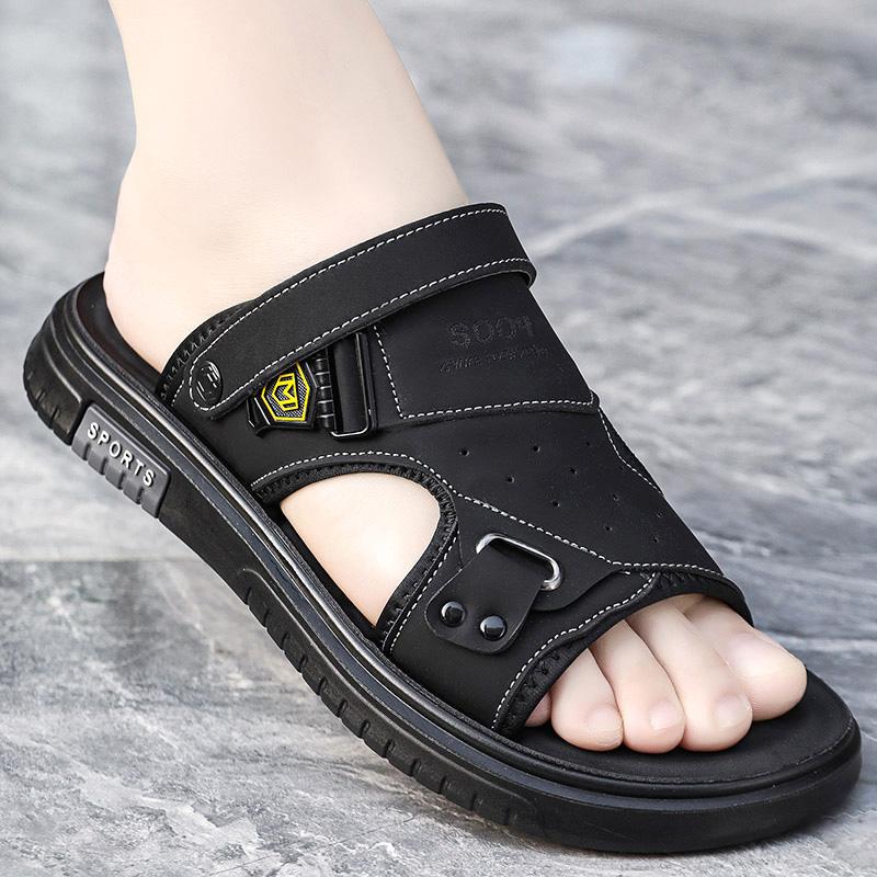 2024 Summer Men's Outdoor Sandals Soft Sole Non-slip Flip-flops Home Indoor Flat Slippers Fashion Beach Flip-flops Sandals