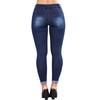 Jeans ajustados para mujer con efecto realzador de glúteos y denim perforado en los tobillos