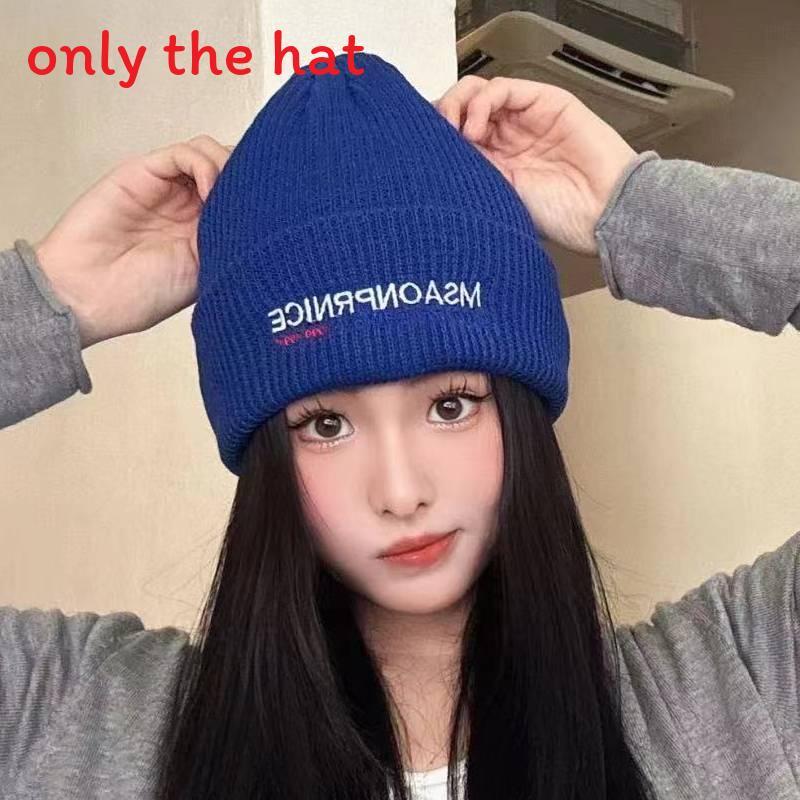 

Knitted Letter Beanie Hat With Embroidery For Men And Women Cold Weather Fashion синій