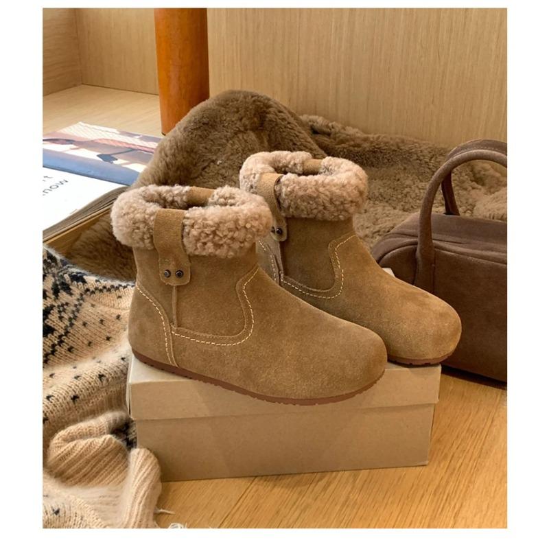 

Women s Large Size Soft Sole Heightening Winter Warm Fur One Anti-slip Snow Boots Padded Lined Ankle Boots Outdoor Sports Furry Cotton Boots 35 верблюд