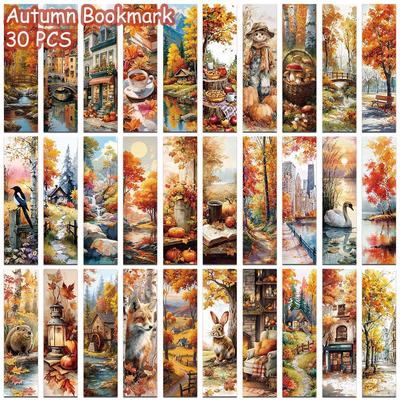 30 Cross-border Autumn Holiday Creative Bookmarks - Back To School Gift for Students